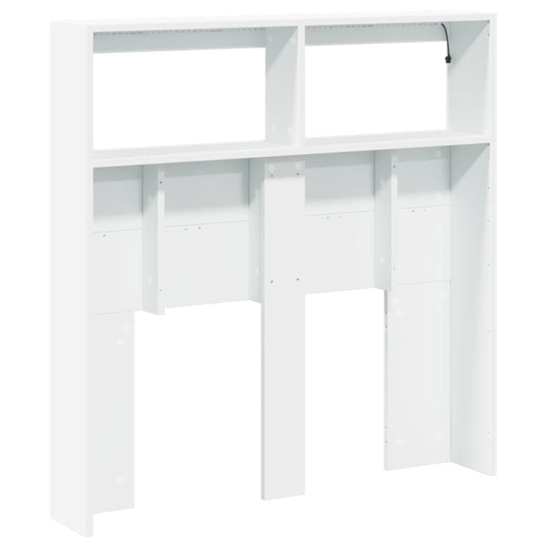 LED Kopfteil mit Ablagen, Weiß, 100 cm