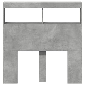 LED Kopfteil mit Ablagen Betongrau 100cm