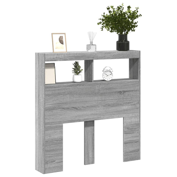 LED Kopfteil Grau Sonoma 100 cm