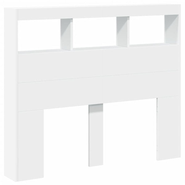 LED Kopfteil mit Ablagen, Weiß, 120 cm