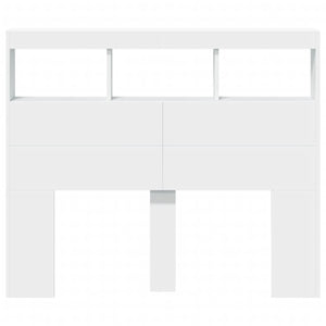 LED Kopfteil mit Ablagen, Weiß, 120 cm