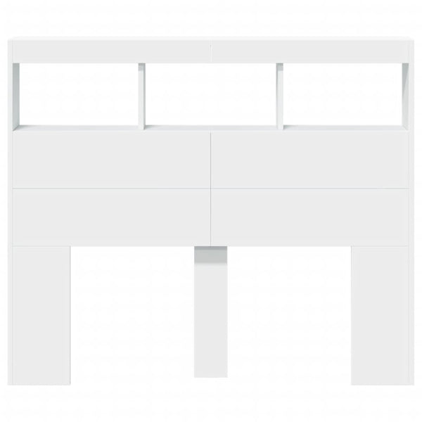 LED Kopfteil mit Ablagen, Weiß, 120 cm