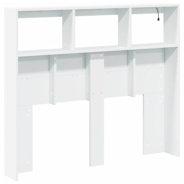 LED Kopfteil mit Ablagen, Weiß, 120 cm
