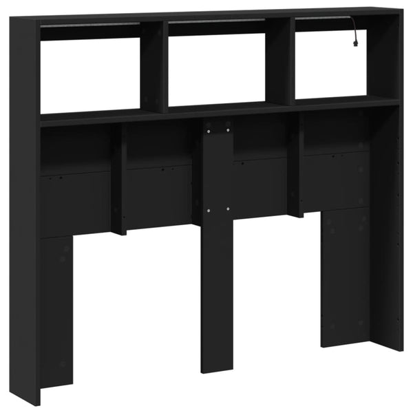 LED Kopfteil mit Ablagen, 120 cm, Schwarz
