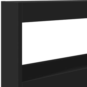 LED Kopfteil mit Ablagen, 120 cm, Schwarz