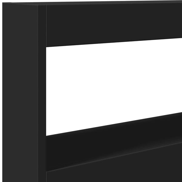 LED Kopfteil mit Ablagen, 120 cm, Schwarz