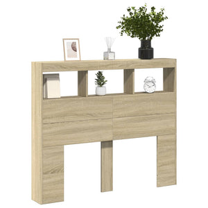LED Kopfteil Sonoma-Eiche 120 cm mit Ablagen