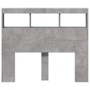 LED Kopfteil Betongrau 120 cm mit Ablagen