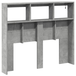LED Kopfteil Betongrau 120 cm mit Ablagen