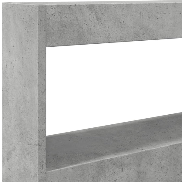LED Kopfteil Betongrau 120 cm mit Ablagen