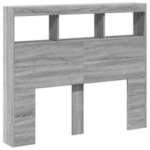 LED Kopfteil mit Ablagen Grau Sonoma 120 cm