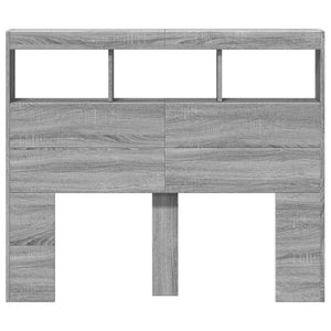 LED Kopfteil mit Ablagen Grau Sonoma 120 cm