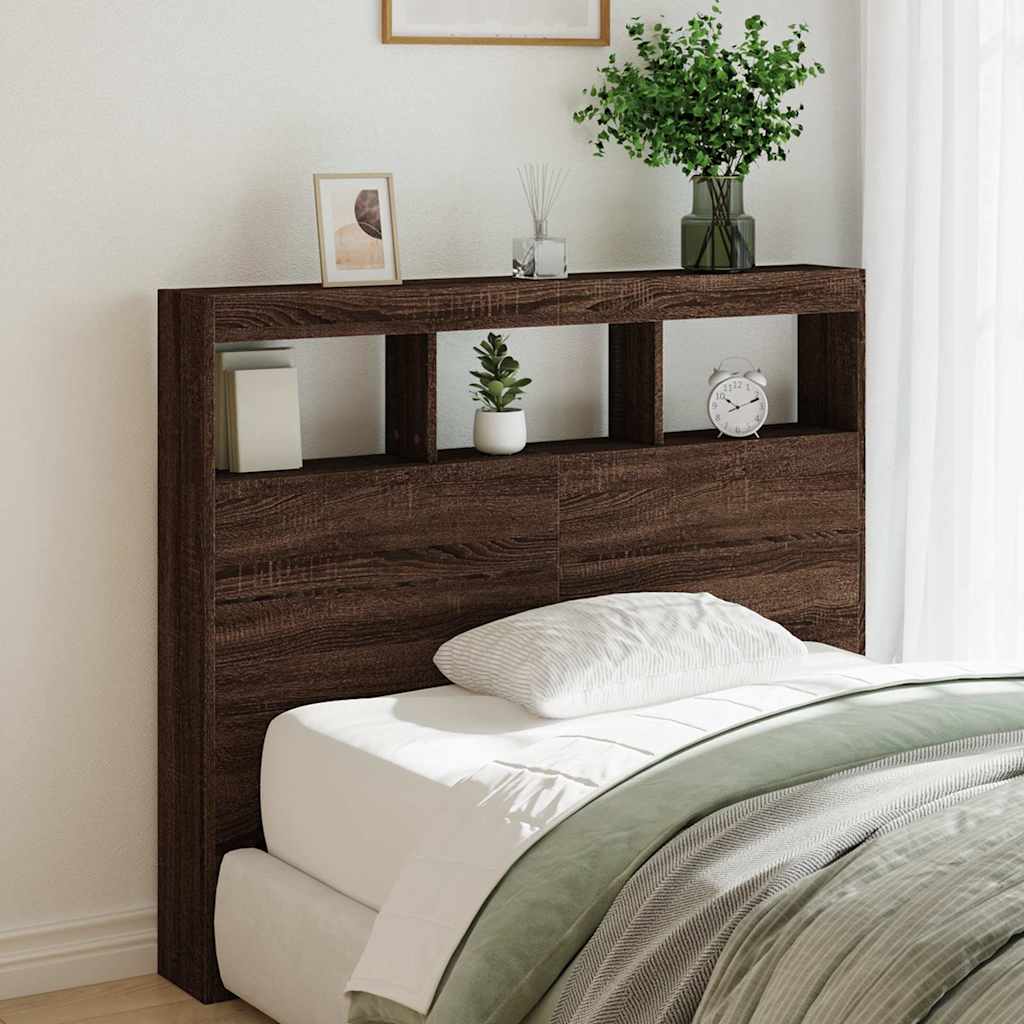 LED Kopfteil Braun Eichen-Optik 120 cm