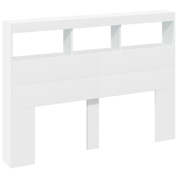 LED Kopfteil mit Ablagen, Weiß, 140 cm