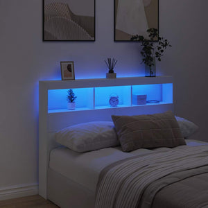 LED Kopfteil mit Ablagen, Weiß, 140 cm