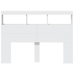 LED Kopfteil mit Ablagen, Weiß, 140 cm