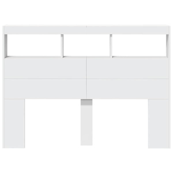 LED Kopfteil mit Ablagen, Weiß, 140 cm