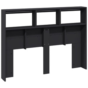 LED Kopfteil mit Ablagen 140 cm Schwarz
