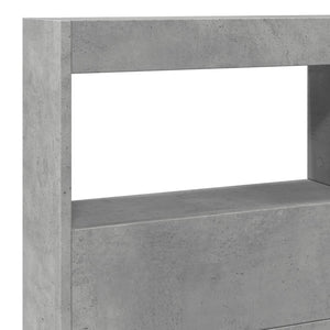 LED Kopfteil mit Ablagen Betongrau 140 cm
