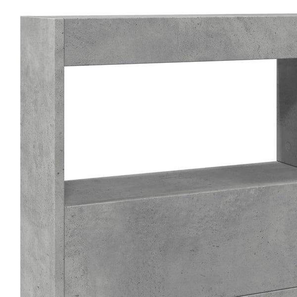 LED Kopfteil mit Ablagen Betongrau 140 cm
