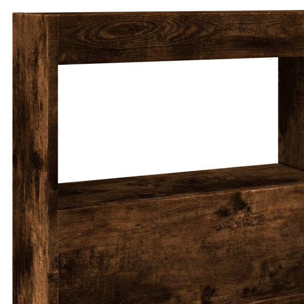 LED Kopfteil Räuchereiche 140 cm mit Ablagen