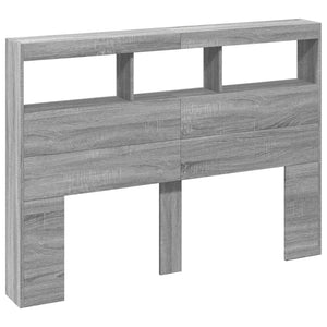 LED Kopfteil Grau Sonoma 140 cm mit Ablage