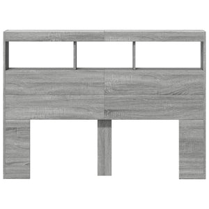 LED Kopfteil Grau Sonoma 140 cm mit Ablage