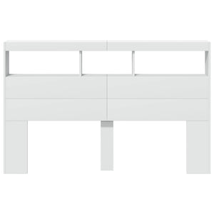 LED Kopfteil mit Ablagen, Weiß, 160 cm