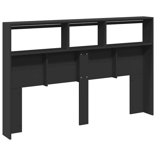 LED Kopfteil mit Ablagen, Schwarz 160 cm