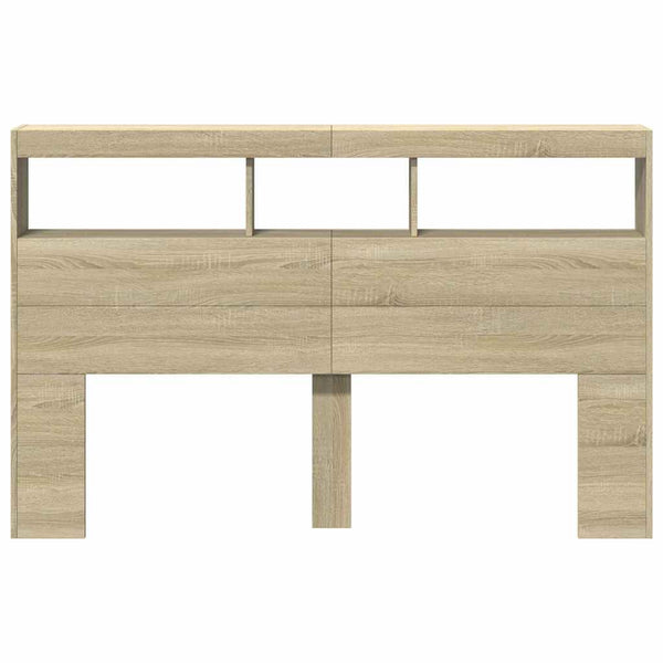 LED Kopfteil Sonoma Eiche 160cm mit Ablagen