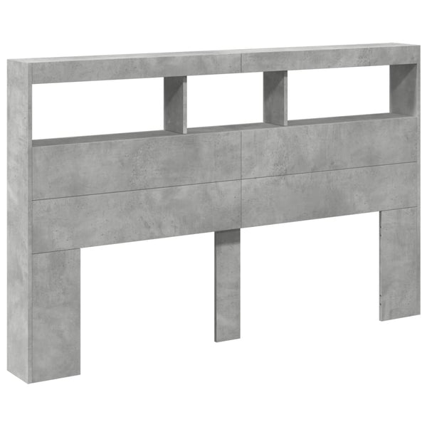 LED Kopfteil mit Ablage Betongrau 160 cm