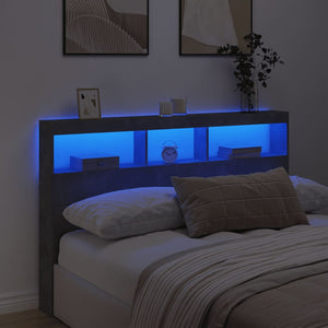 LED Kopfteil mit Ablage Betongrau 160 cm