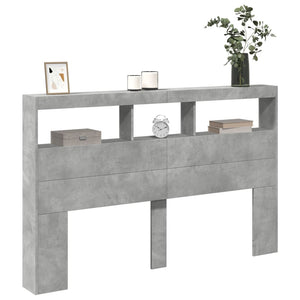 LED Kopfteil mit Ablage Betongrau 160 cm