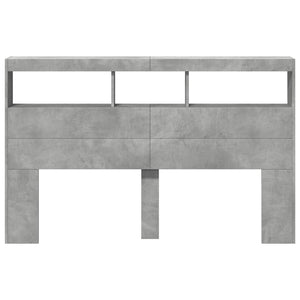 LED Kopfteil mit Ablage Betongrau 160 cm
