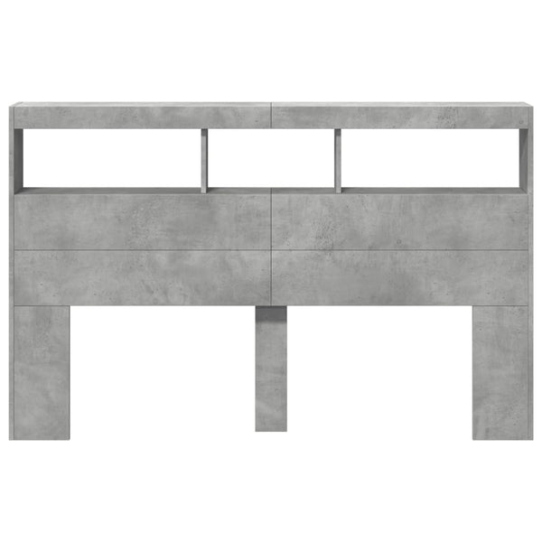 LED Kopfteil mit Ablage Betongrau 160 cm