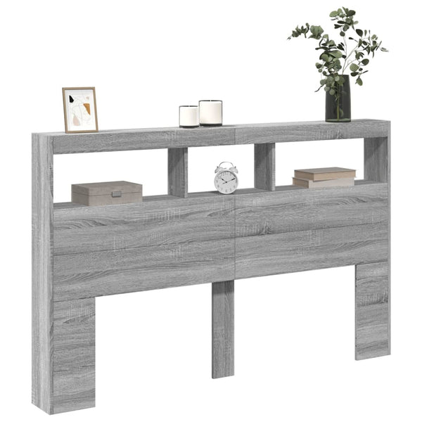 LED Kopfteil Grau Sonoma 160 cm