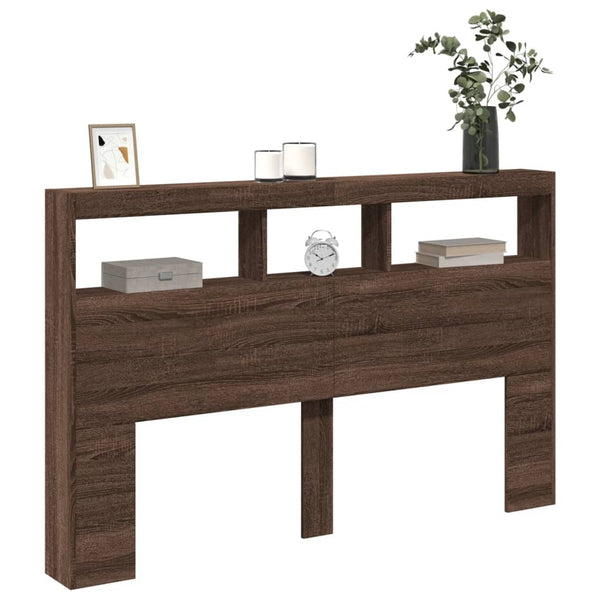 LED Kopfteil mit Ablage Eiche 160 cm