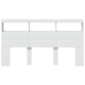 LED Kopfteil mit Ablagen, Weiß, 180 cm