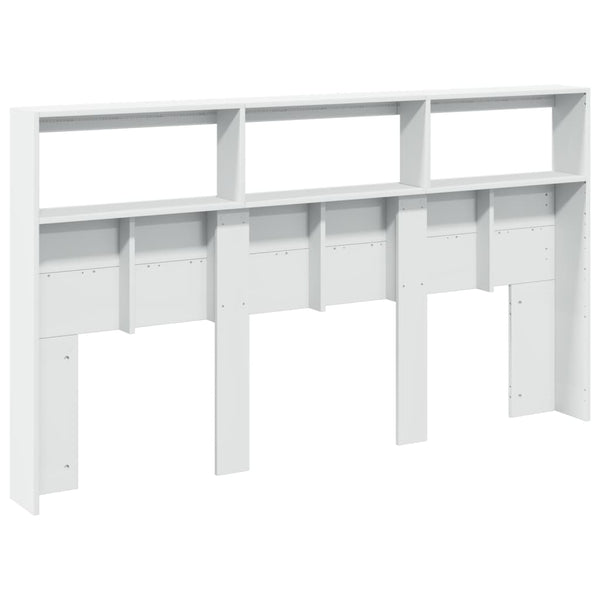 LED Kopfteil mit Ablagen, Weiß, 180 cm