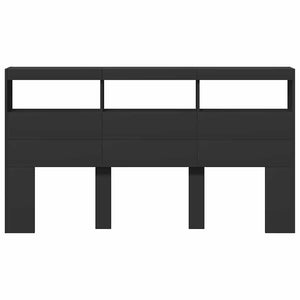 LED Kopfteil mit Ablagen Schwarz 180 cm
