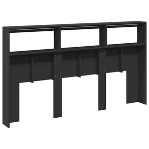 LED Kopfteil mit Ablagen Schwarz 180 cm