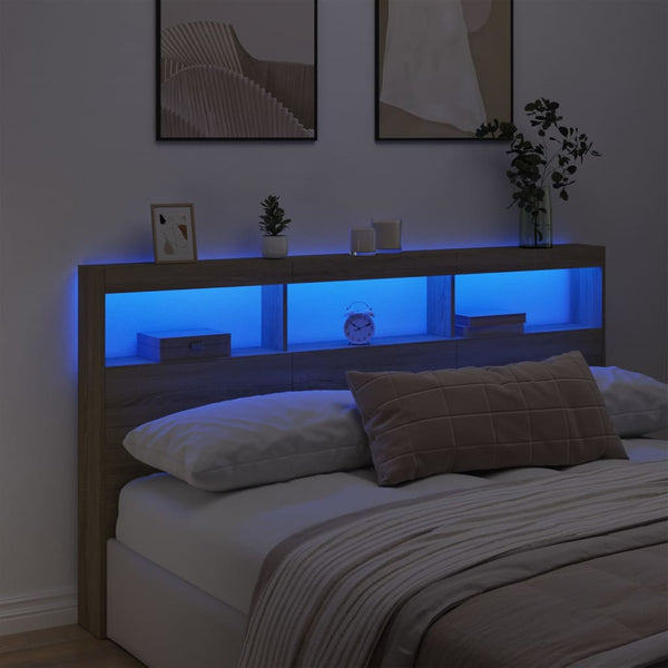 LED Kopfteil Sonoma Eiche 180 cm