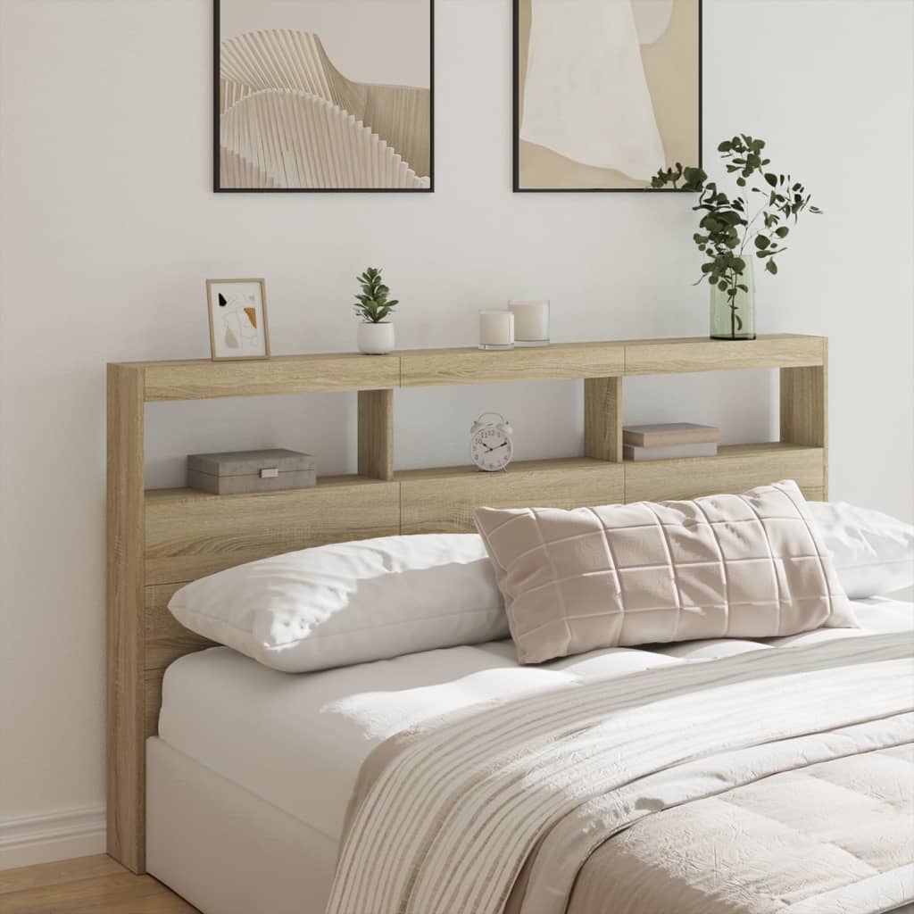 LED Kopfteil Sonoma Eiche 180 cm