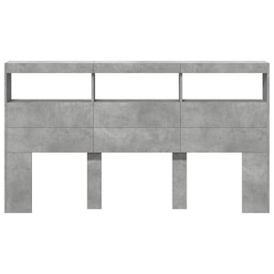 LED-Kopfteil Betongrau 180 cm mit Ablage