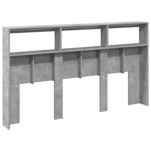 LED-Kopfteil Betongrau 180 cm mit Ablage