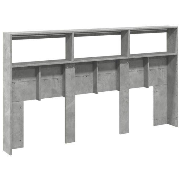 LED-Kopfteil Betongrau 180 cm mit Ablage