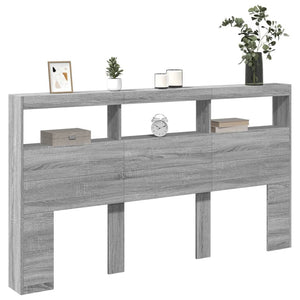 LED Kopfteil mit Ablage Grau 180 cm