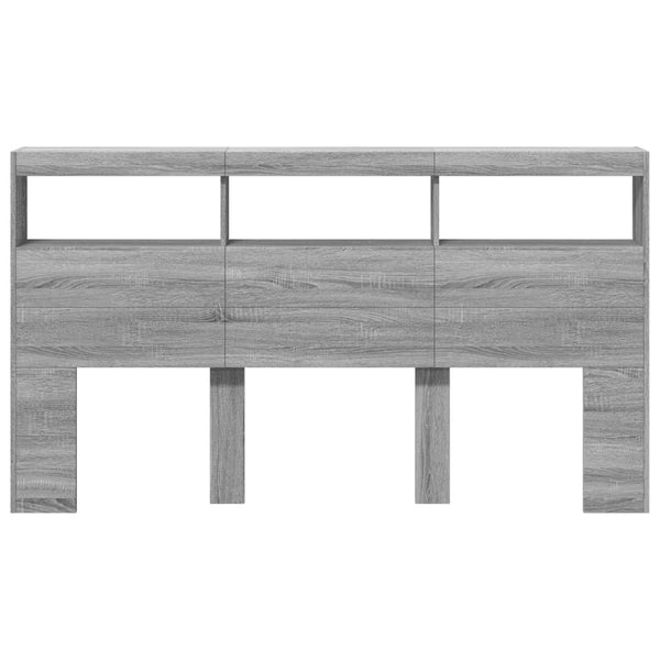 LED Kopfteil mit Ablage Grau 180 cm