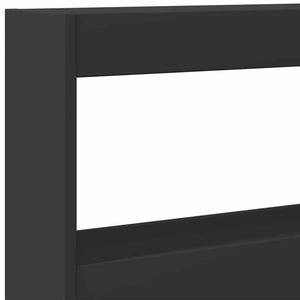 LED-Kopfteil mit Ablagen, Schwarz, 200 cm