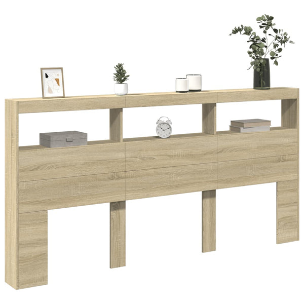 LED-Kopfteil Sonoma-Eiche 200 cm
